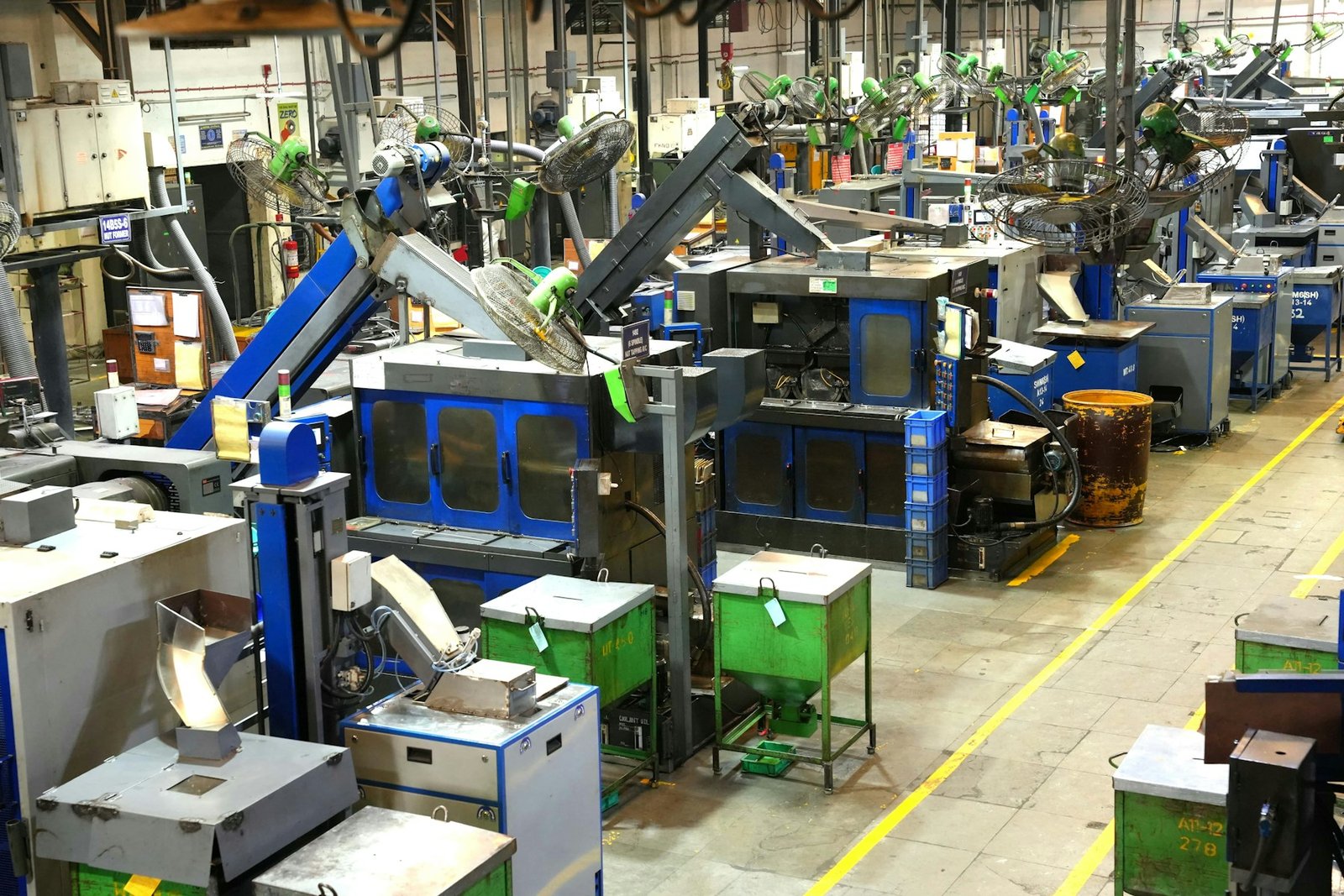 Production line with industrial equipment